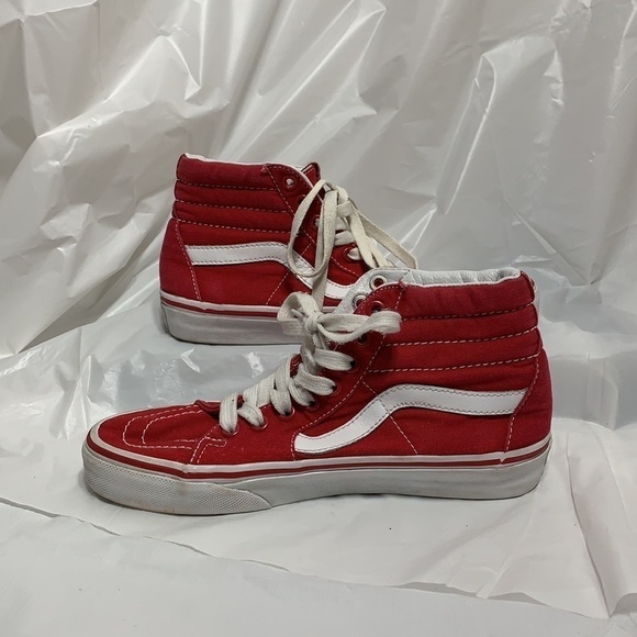 WOMEN’S Vans Off the Wall Red High Tops Size 6 - Picture 5 of 14